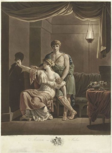 Philea Draws the Portrait of Her Beloved Ariston Using the Shadow of His Profile on the Wall
