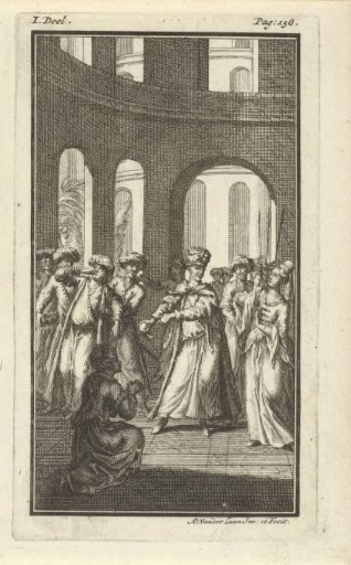Emperor and Crying Empress with Servants in a Room