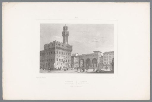View of the Palazzo Vecchio and the Loggia dei Lanzi in Florence