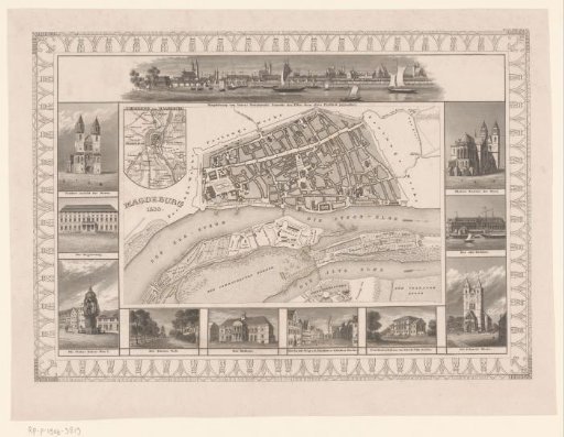 Map of Magdeburg with Eleven City Views