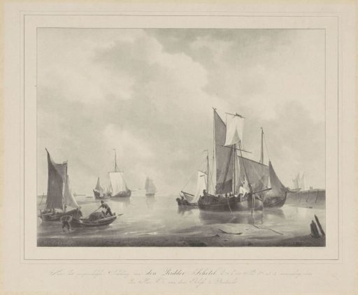 Seascape with sailing ships