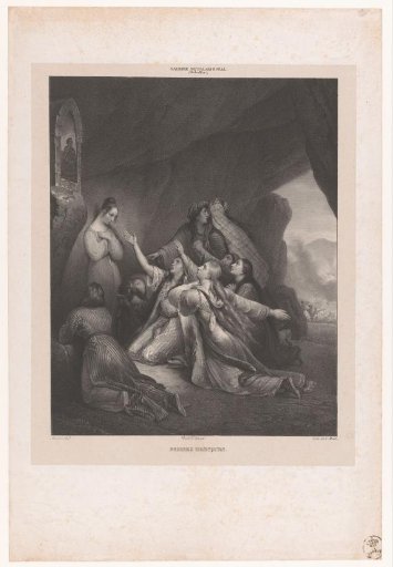 Greek women at an icon in a cave