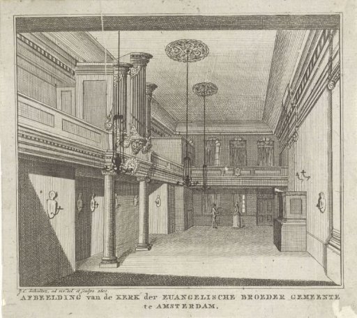 Interior of the Church of the Moravian Congregation in Amsterdam