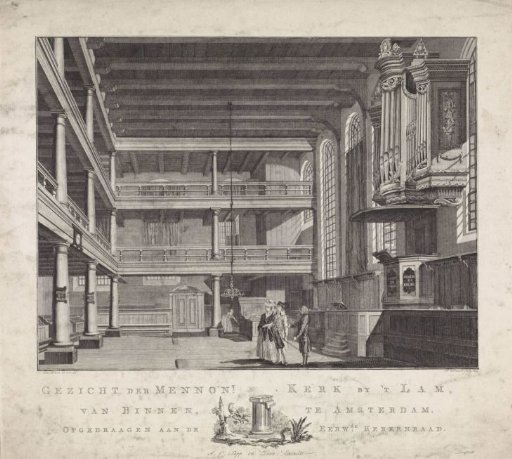 Interior of the Mennonite Church Bij 't Lam, Amsterdam