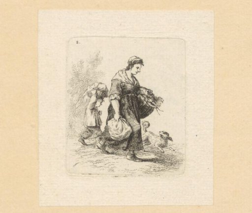 Mother and child with provisions