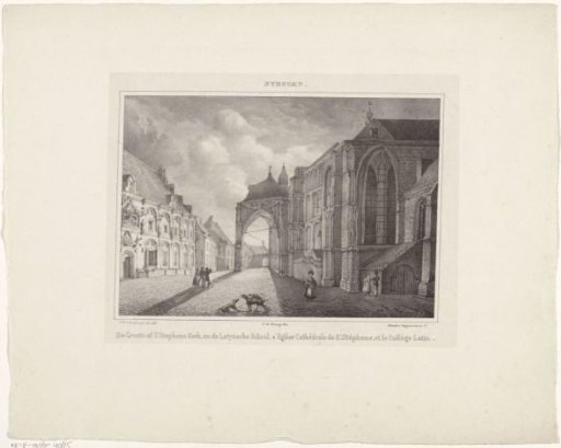 View of the St. Stevens Church and the Latin School in Nijmegen
