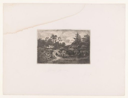 Forest View with a Walker and a Watermill