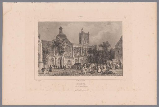 View of the church Saint-Jacques at Dieppe