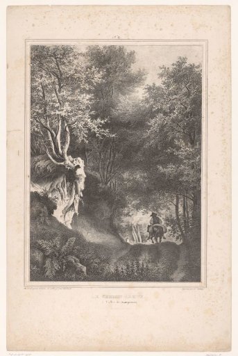 Traveller on a forest road in the valley of Dampierre