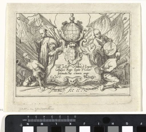 Muslim Galley Slaves on Either Side of a Cartouche