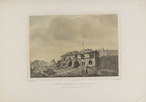 Artillery barracks in the Citadel of Antwerp, 1832