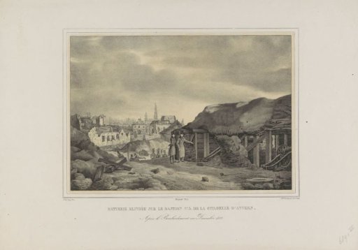 Artillery on a bastion of the Citadel of Antwerp, 1832