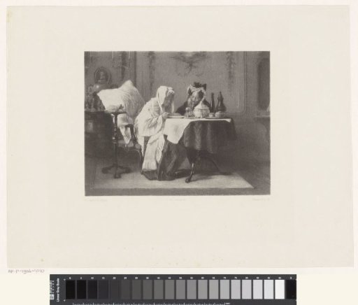 Two old ladies eating soup