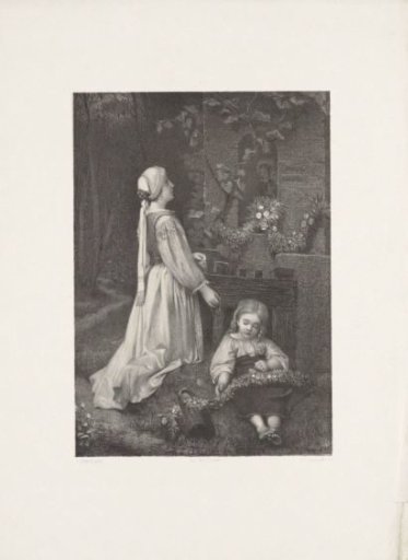 Mother and daughter at a Marian chapel