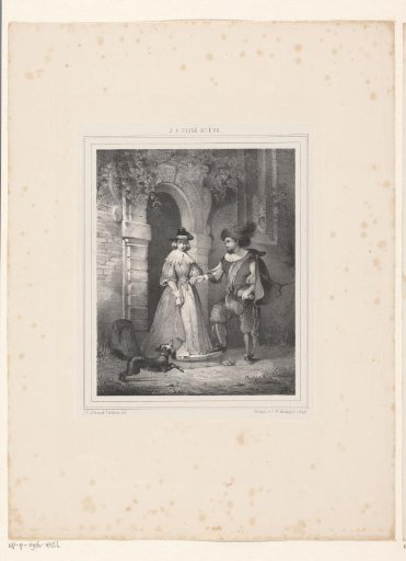 Young Couple and Dog at a Door