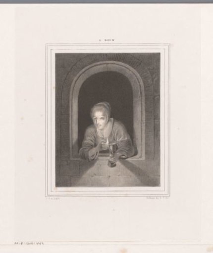 Young Woman with a Lamp at a Window