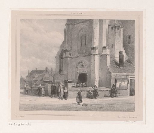 Community Leaving the Old Church on Keizerstraat in Scheveningen