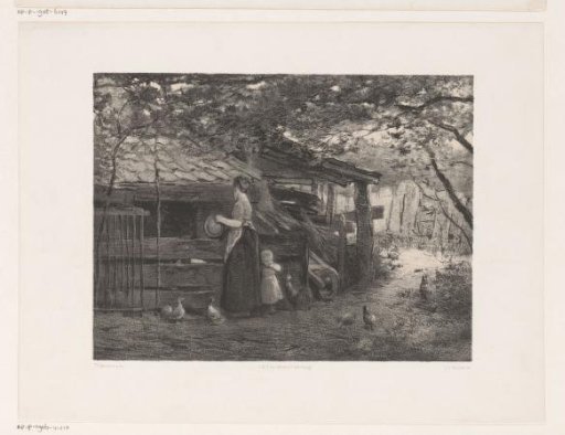 Mother with Child on a Farmyard