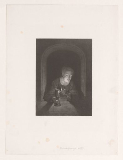 Woman with an oil lamp
