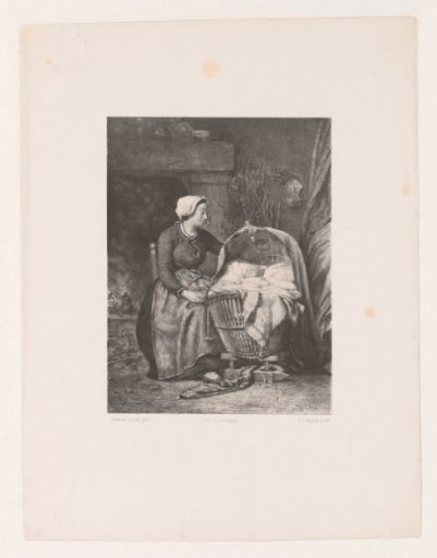 Woman with cradle