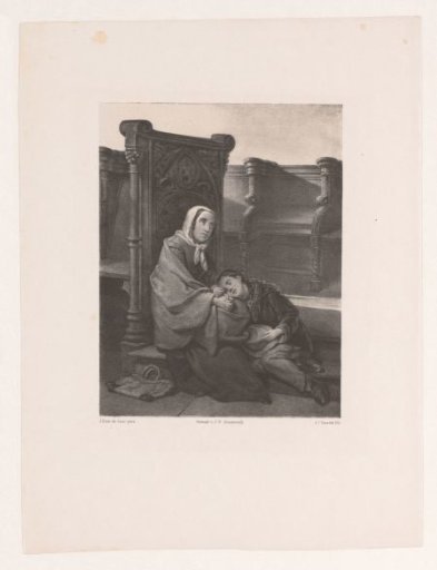 Woman and Boy in a Church Interior