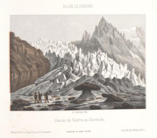 View of the Couvercle stone near the Talèfre glacier