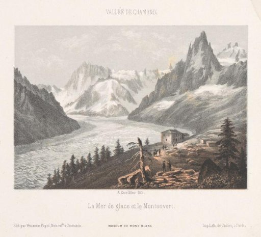 View of Le Chapeau near the Mer-de-Glace glacier