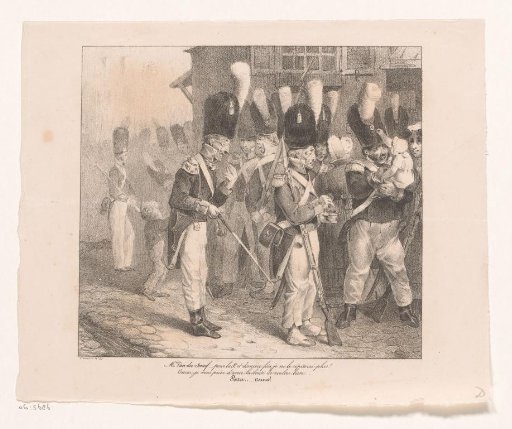 Soldier Van der Snuijff with a child in his arms