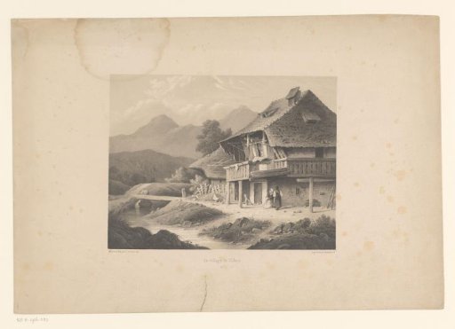 House by a Stream with Figures in the Foreground