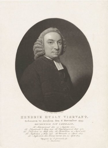 Portrait of the minister Hendrik Husly Viervant