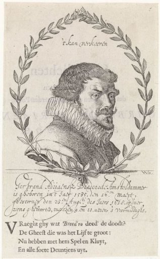 Portrait of Gerbrand Adriaensz. Bredero