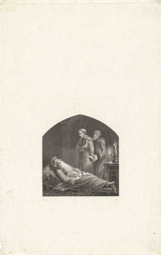 Two clergymen with a sick man