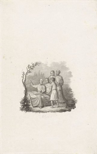 Man Pointing to a Book and to Heaven