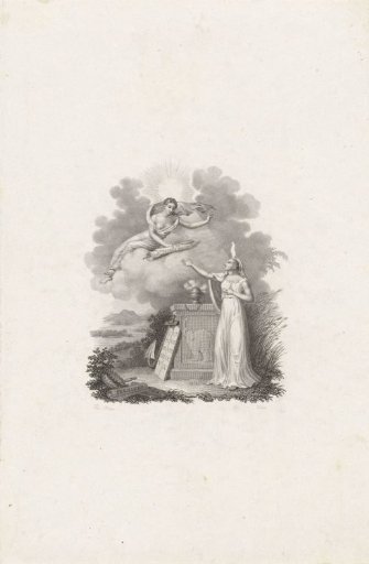 Woman Receiving a Biblical Text from Heaven