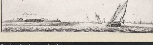 View across the Scheldt to the Philips Schans near Antwerp