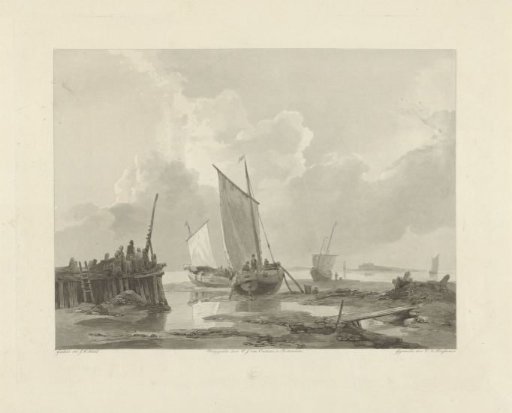 River View with Grounded Boats