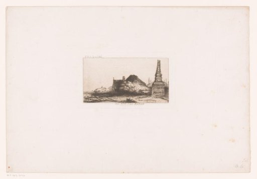 Boundary pole and house on the Spaarndammerdijk