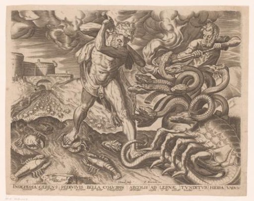 Hercules defeats the Hydra of Lerna