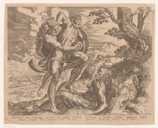 Hercules wrestles with Antaeus