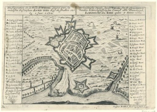 Plan of Wesel, captured by the French in 1672