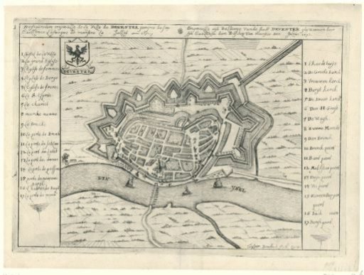 Map of Deventer, captured by the Bishop of Münster in 1672