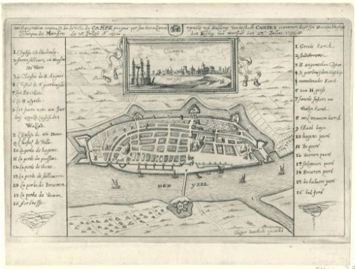 Map of Kampen, captured by the Bishop of Münster in 1672