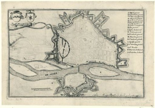 Map of Maastricht, captured by the French in 1673