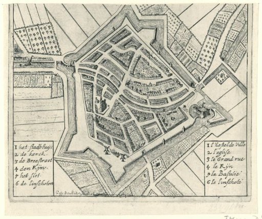 Map of Woerden, captured by the French in 1672