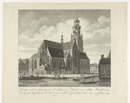 City View with the Great or Laurens Church at Rotterdam