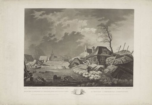The Collapse of Houses and the Death of Men and Animals in Erichem, caused by the Flood / L'Ecroulemen des Maisons et la Mort des Hommes (...)