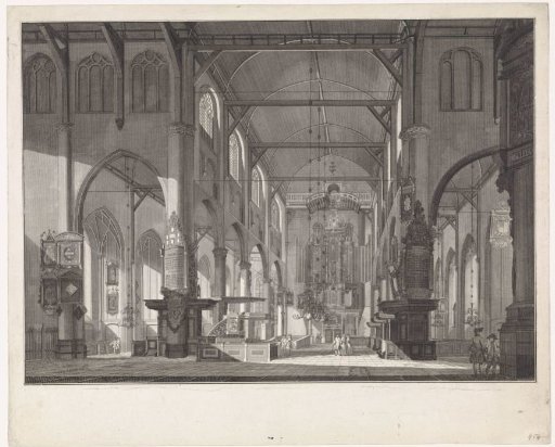 Interior of the Great or Saint Laurens Church in Rotterdam, viewed towards the organ