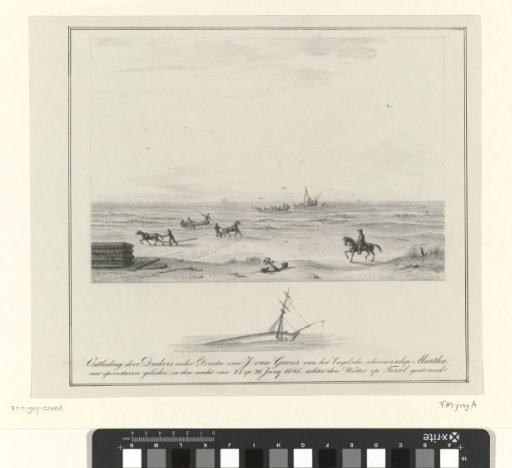 Diverses diversifying the cargo of the schooner Martha, stranded at Texel, 1848