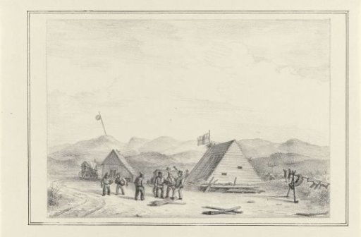 Cabins of the crew of the schooner Martha, stranded at Texel (back), 1848