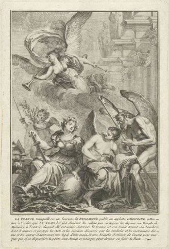 Allegorical representation with France, History, and Father Time